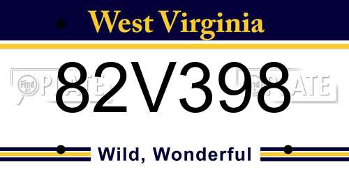 82V398 West Virginia License Plate
