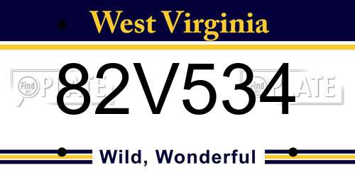 82V534 West Virginia License Plate