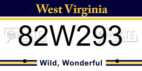 82W293 West Virginia License Plate