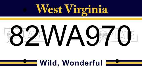 82WA970 West Virginia License Plate