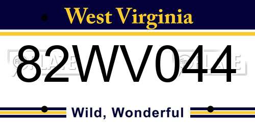 82WV044 West Virginia License Plate