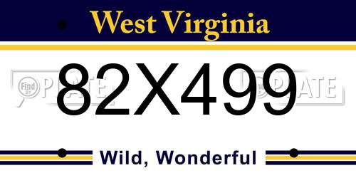 82X499 West Virginia License Plate