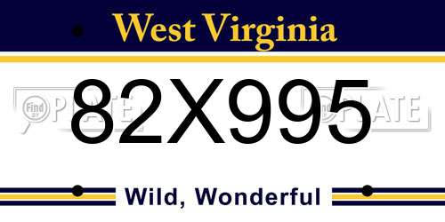 82X995 West Virginia License Plate