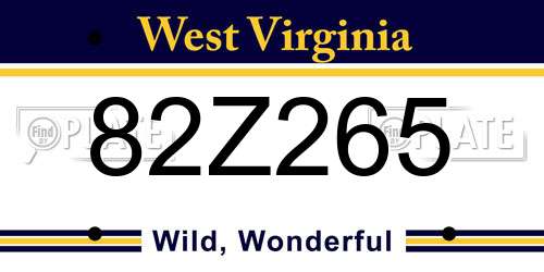82Z265 West Virginia License Plate