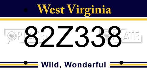 82Z338 West Virginia License Plate