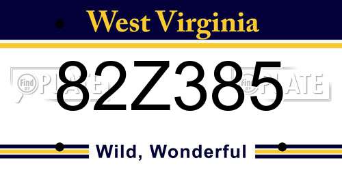 82Z385 West Virginia License Plate