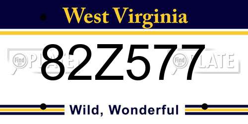 82Z577 West Virginia License Plate