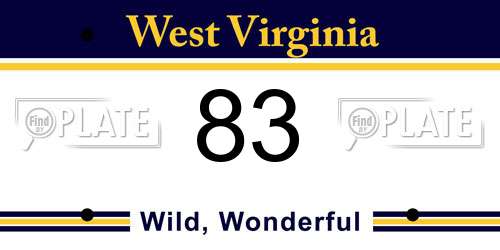 83 West Virginia License Plate