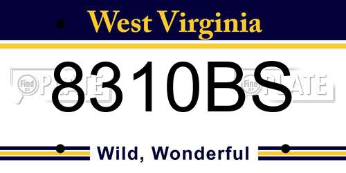 8310BS West Virginia License Plate