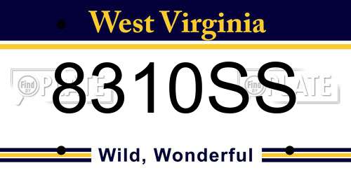 8310SS West Virginia License Plate