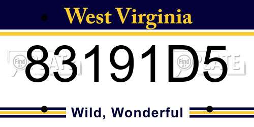 83191D5 West Virginia License Plate