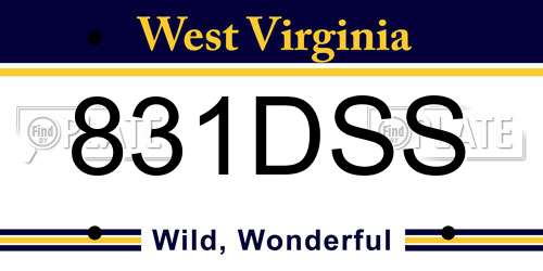 831DSS West Virginia License Plate