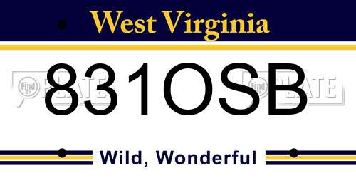 831OSB West Virginia License Plate