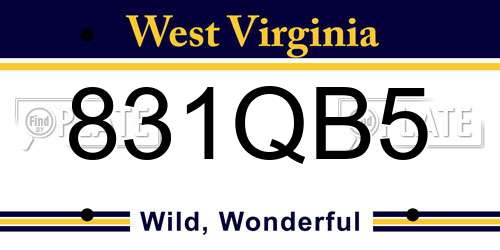 831QB5 West Virginia License Plate