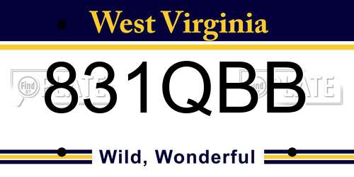 831QBB West Virginia License Plate