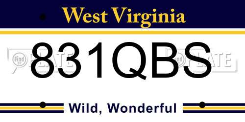 831QBS West Virginia License Plate