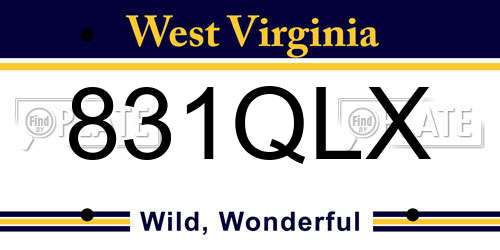 831QLX West Virginia License Plate