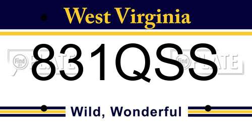 831QSS West Virginia License Plate