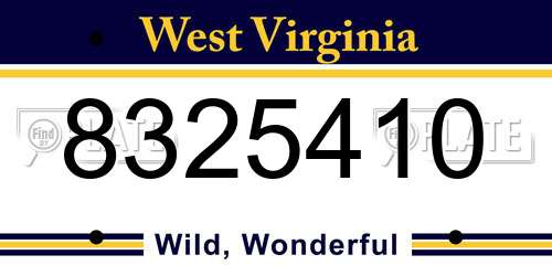 8325410 West Virginia License Plate