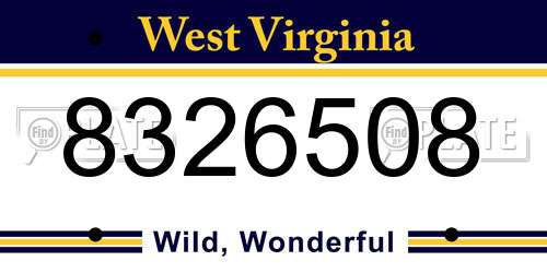 8326508 West Virginia License Plate