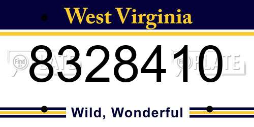 8328410 West Virginia License Plate