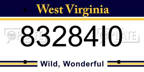 83284I0 West Virginia License Plate