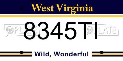 8345TI West Virginia License Plate
