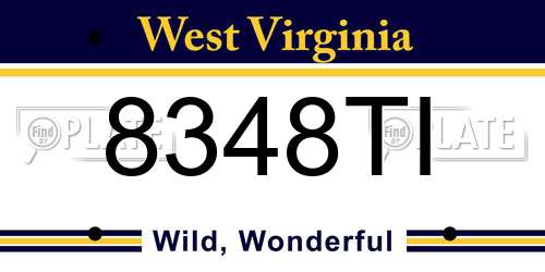 8348TI West Virginia License Plate