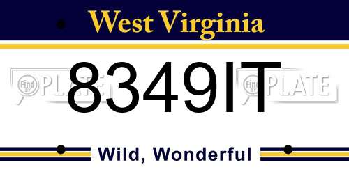 8349IT West Virginia License Plate