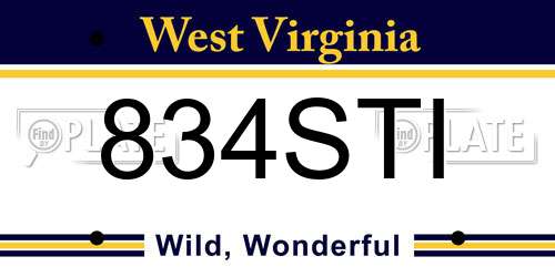 834STI West Virginia License Plate