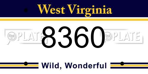 8360 West Virginia License Plate