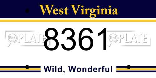 8361 West Virginia License Plate
