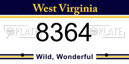 8364 West Virginia License Plate
