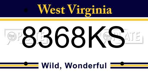 8368KS West Virginia License Plate