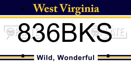 836BKS West Virginia License Plate