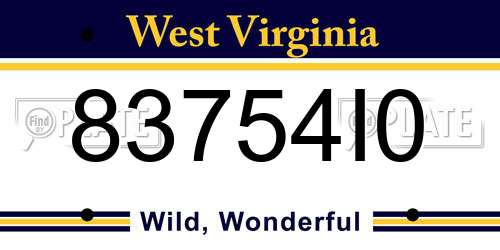 83754I0 West Virginia License Plate
