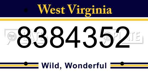 8384352 West Virginia License Plate