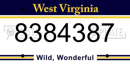 8384387 West Virginia License Plate