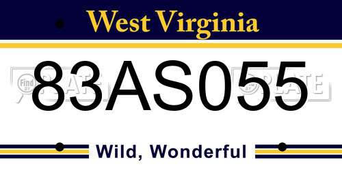 83AS055 West Virginia License Plate
