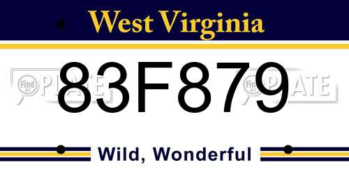 83F879 West Virginia License Plate