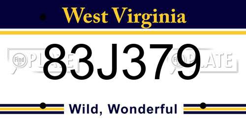 83J379 West Virginia License Plate