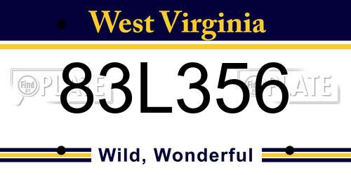 83L356 West Virginia License Plate