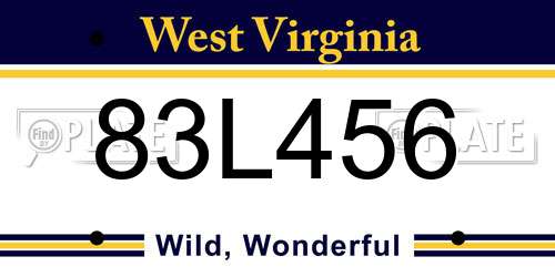 83L456 West Virginia License Plate
