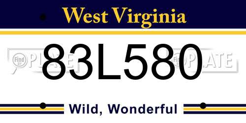 83L580 West Virginia License Plate