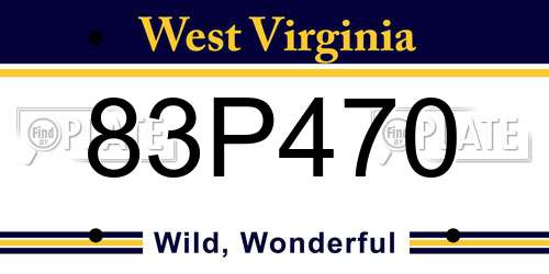 83P470 West Virginia License Plate