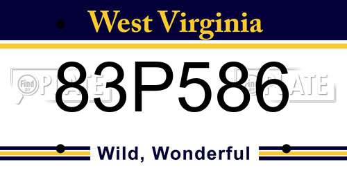 83P586 West Virginia License Plate