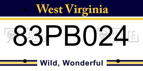 83PB024 West Virginia License Plate
