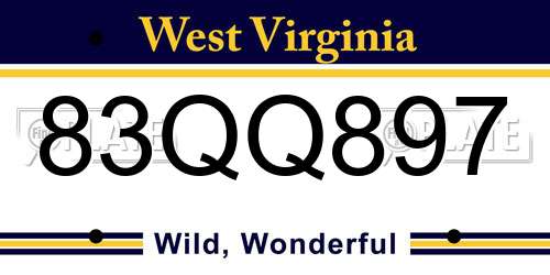 83QQ897 West Virginia License Plate