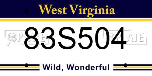 83S504 West Virginia License Plate
