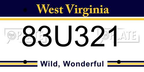 83U321 West Virginia License Plate